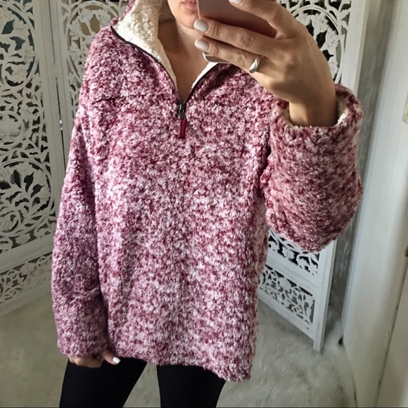 Two Tone Fuzzy Pullover Sweater - Picture 2 of 7